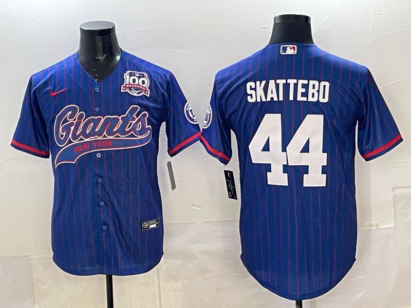Men 2025 New York Giants #44 Skattebo Blue Joint Name Nike Limited NFL Jersey 012->new york giants->NFL Jersey